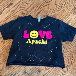 Next Level Apparel Black Kids Tee with Pink & Yellow LOVE Graphic